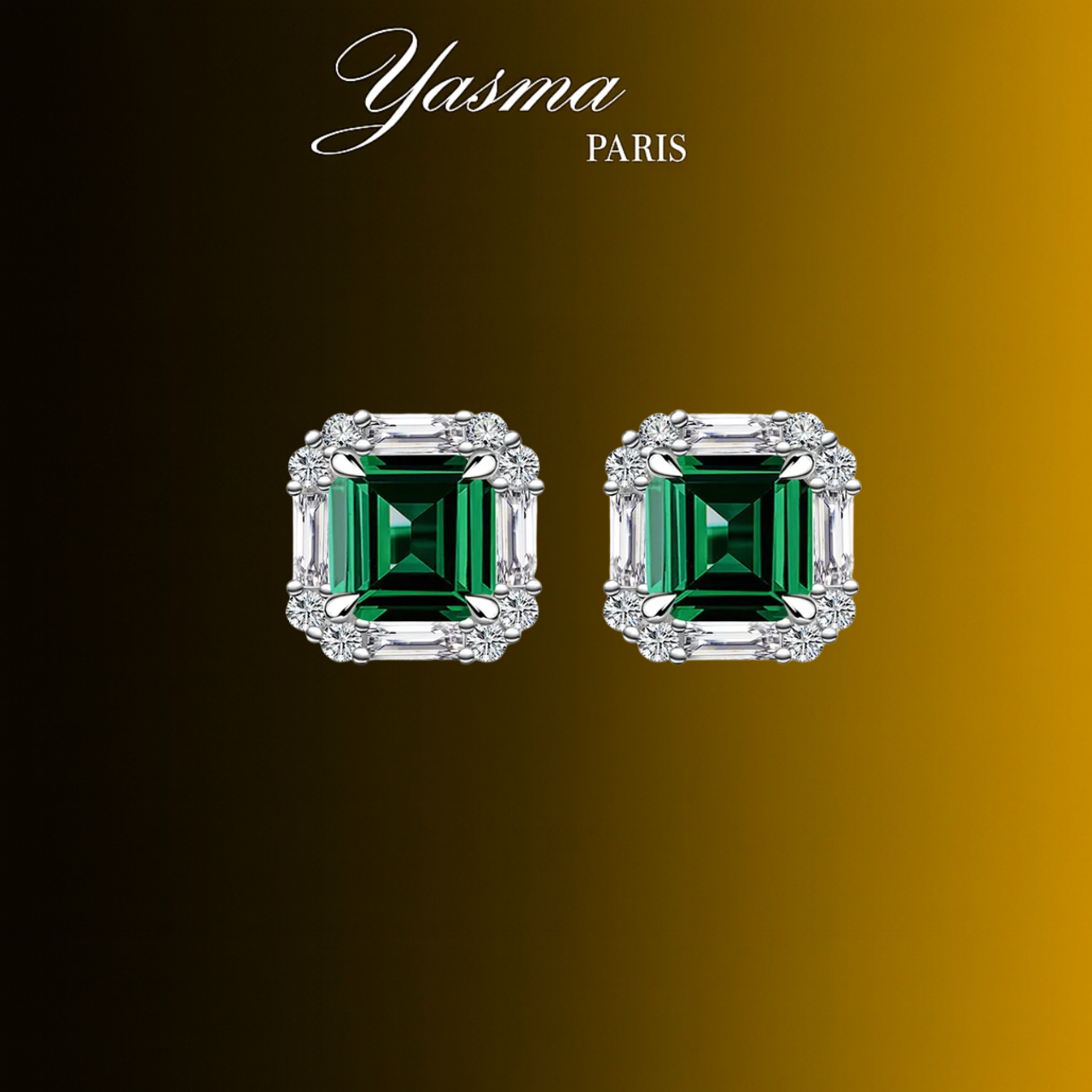 Boucles d’oreilles Élégance Émeraude - Argent massif 925