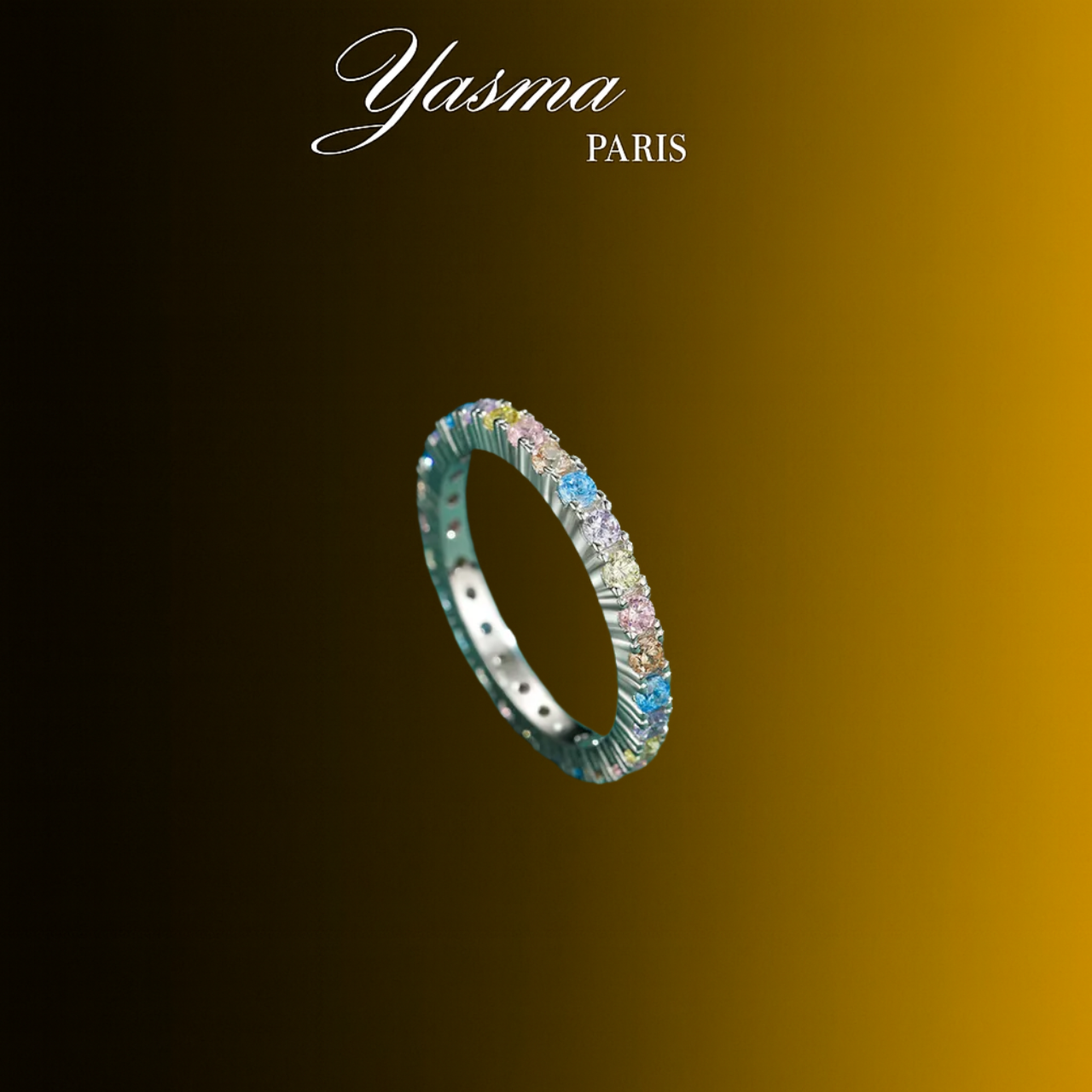 Éternité Arc-en-ciel Bague Argent massif 925 & Zircon