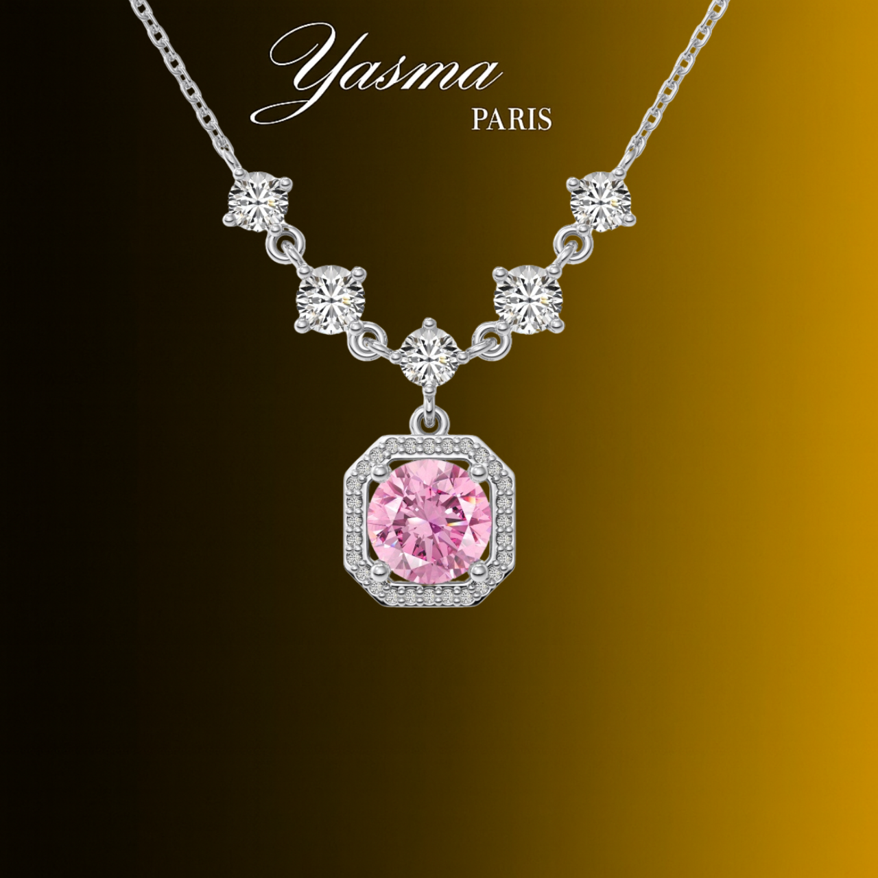 Collier Rosa - Argent 925 et Zircon
