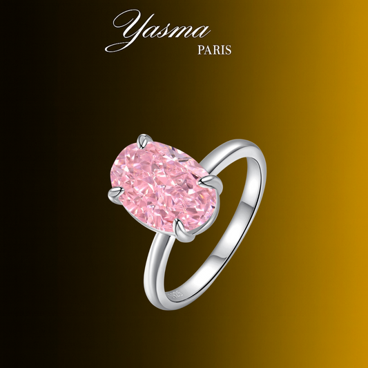 Bague Aura pierre rose Argent 925 & Zircon