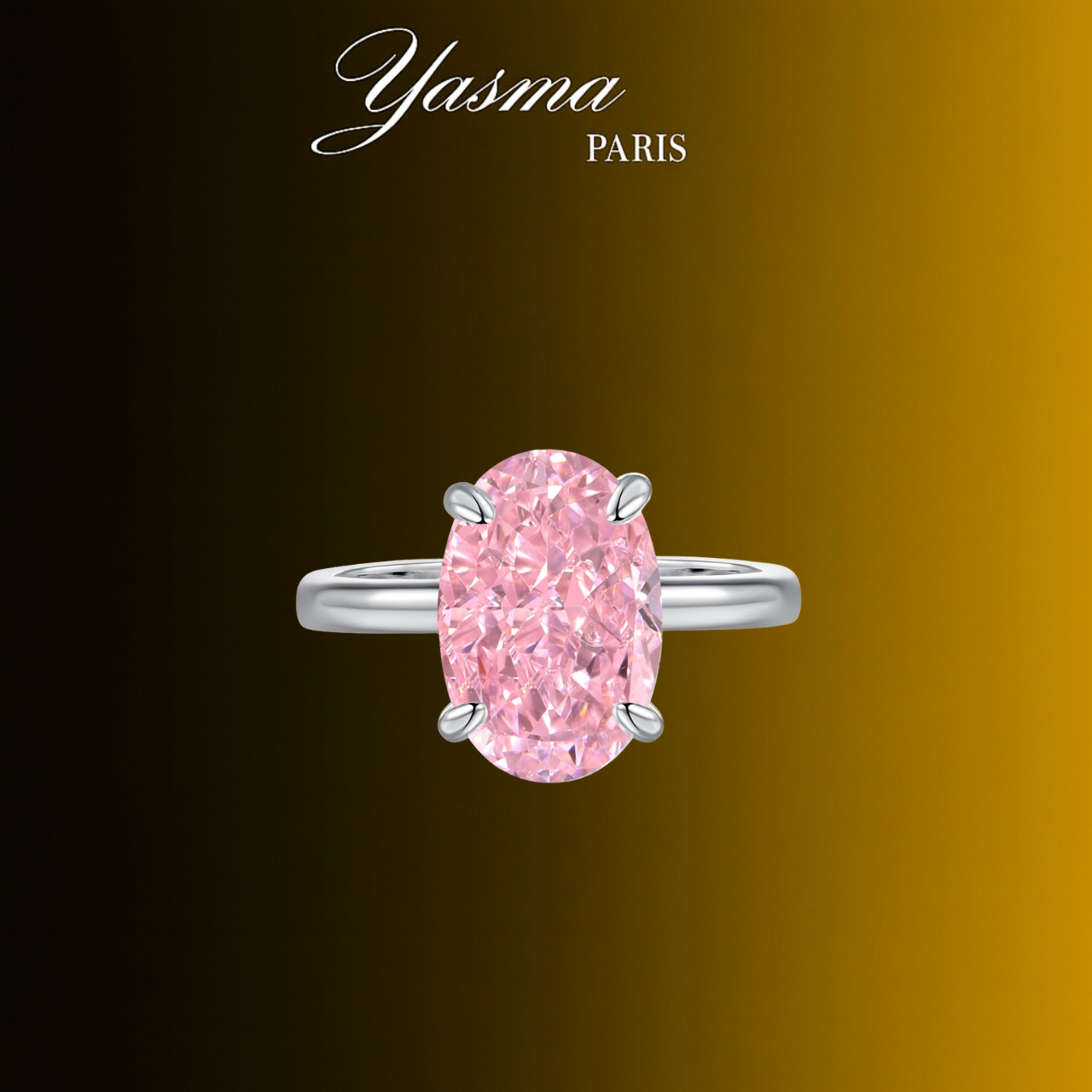 Bague Aura pierre rose Argent 925 & Zircon
