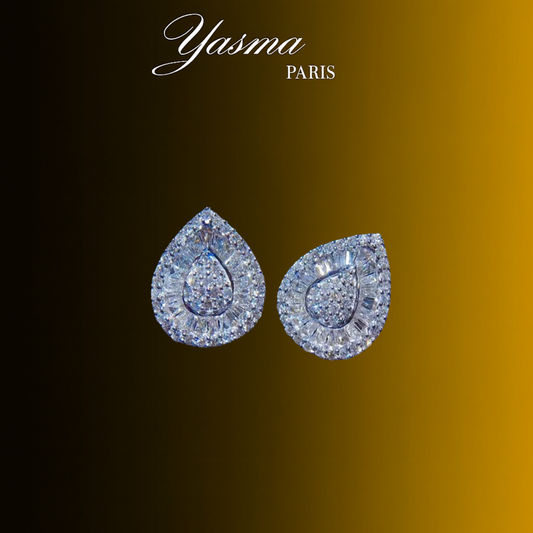 Éclat Goutte - Boucles d’oreilles Argent massif 925 & Zircon