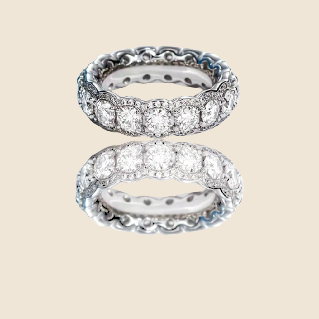 Alliance Sissi - Argent 925 & 10 carats de Moissanite certifié - PRÉCOMMANDE