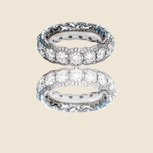 Alliance Sissi - Argent 925 & 10 carats de Moissanite certifié - PRÉCOMMANDE