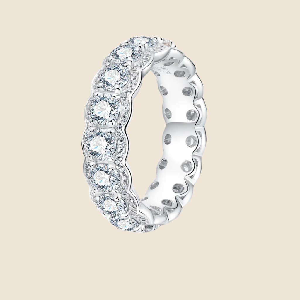 Alliance Sissi - Argent 925 & 10 carats de Moissanite certifié